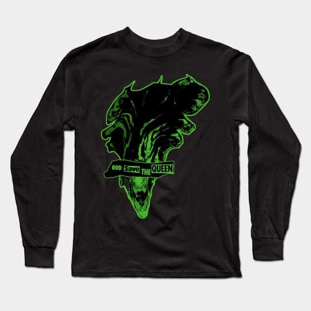 God save us from this queen - Green Long Sleeve T-Shirt by gastaocared